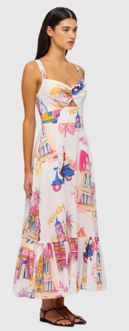 Leo Lin Lexi Ruched Bust Midi Dress in Fiesta Print Size 12 for rent on The Volte - image 2