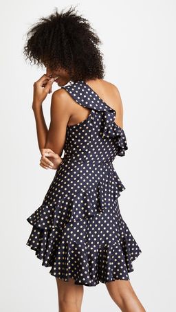 Zimmermann Rife Flounce Mini Dress Navy/Mustard Print Size 0 / AU 8 for rent on The Volte - image 3