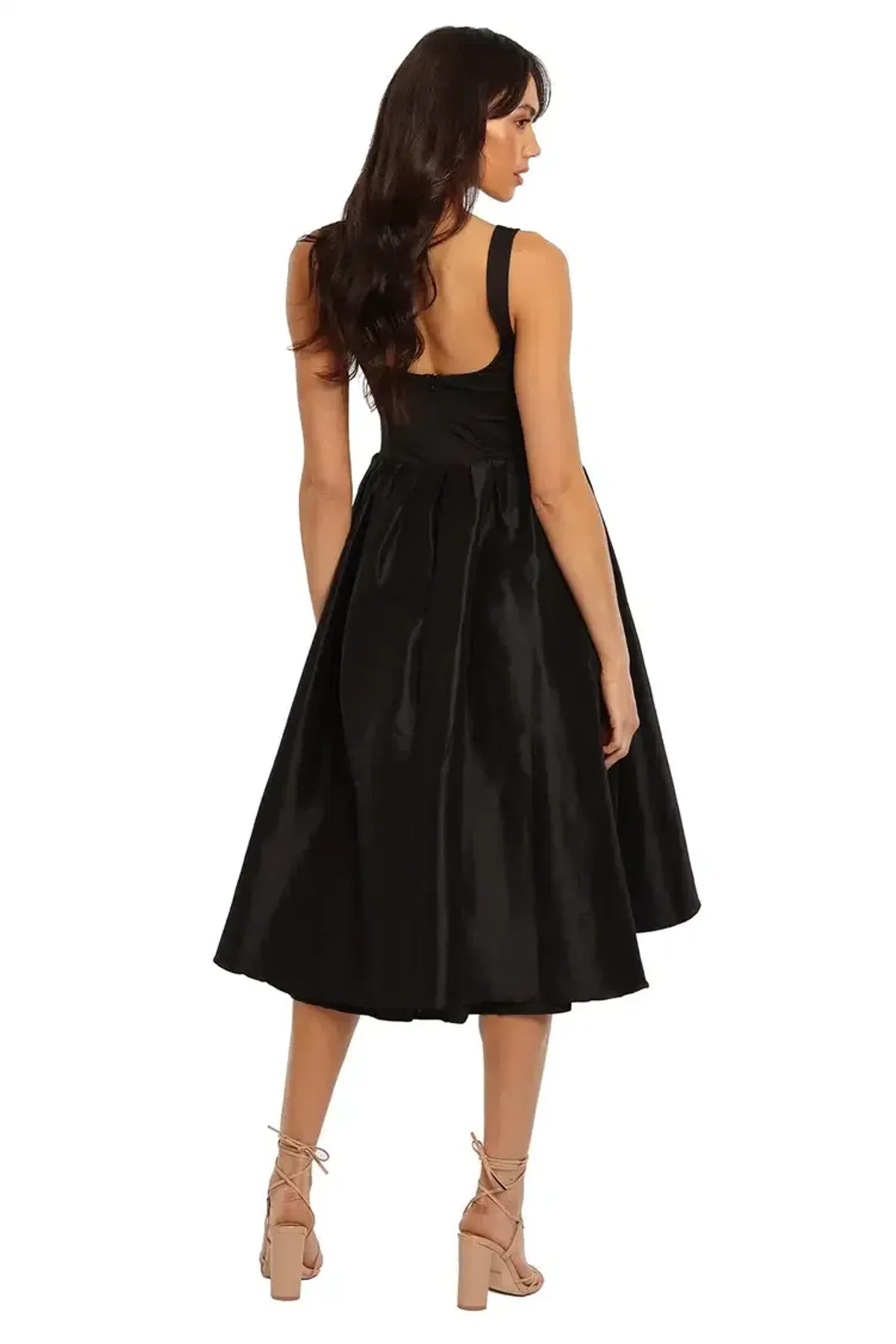 Elle Zeitoune Cora Midi Dress in Black Size 8 - Image 3