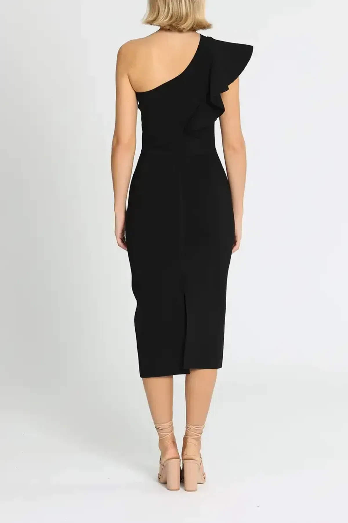 Ginger and Smart Anchor One Shoulder Dress in Black Size 8 - Image 3