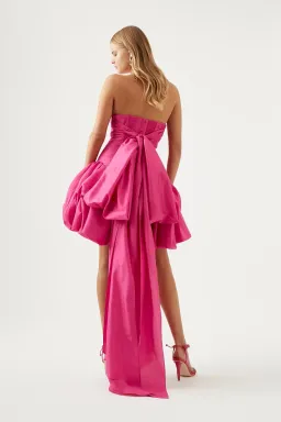 Aje Piacere Bubble Hem Mini Dress in Fuchsia - Size 10 for rent on The Volte - image 3