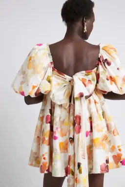 Aje Dassia Puff Sleeve Mini Dress in Floral - Size 8 for rent on The Volte - image 4