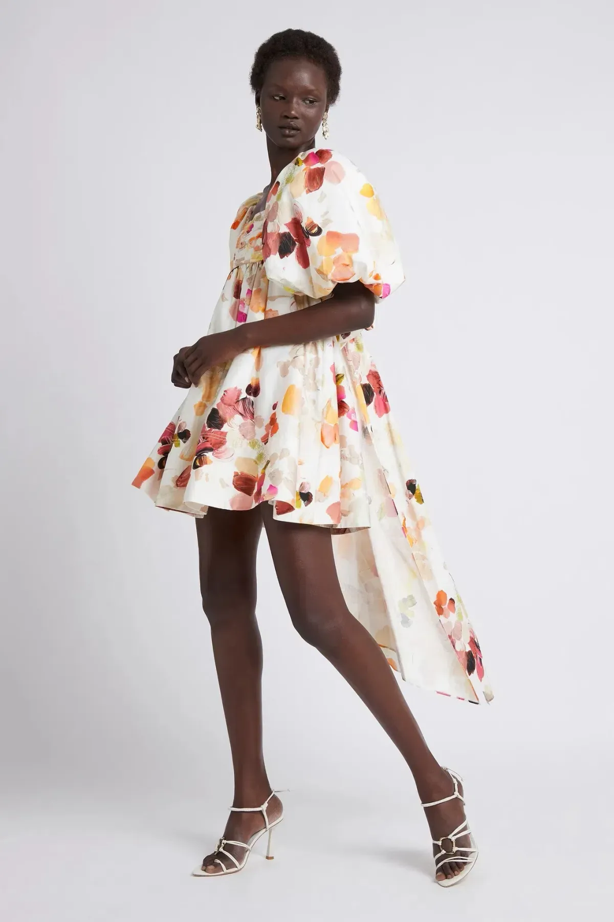 Aje Dassia Puff Sleeve Mini Dress in Floral - Size 8 - Image 3