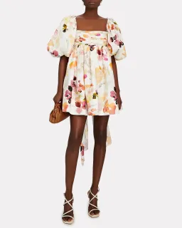 Aje Dassia Puff Sleeve Mini Dress in Floral - Size 8 for rent on The Volte - image 1