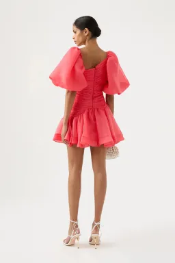 Aje Joan Puff Sleeve Mini Dress in Pink - Size 8 for rent on The Volte - image 2