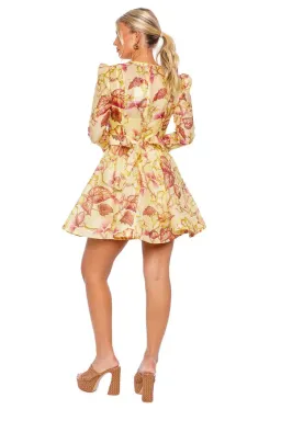 Zimmermann The Matchmaker Floral Mini Dress in Yellow Hibiscus Size 1/Au 10  for rent on The Volte - image 2