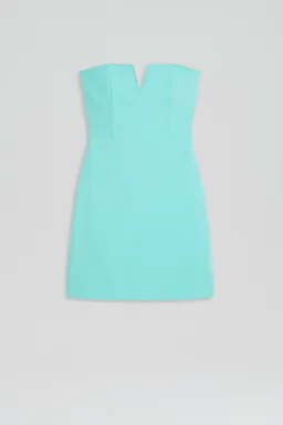 Scanlan Theodore Tailored Bustier Mini Dress in Turquoise Size 8 for rent on The Volte - image 3
