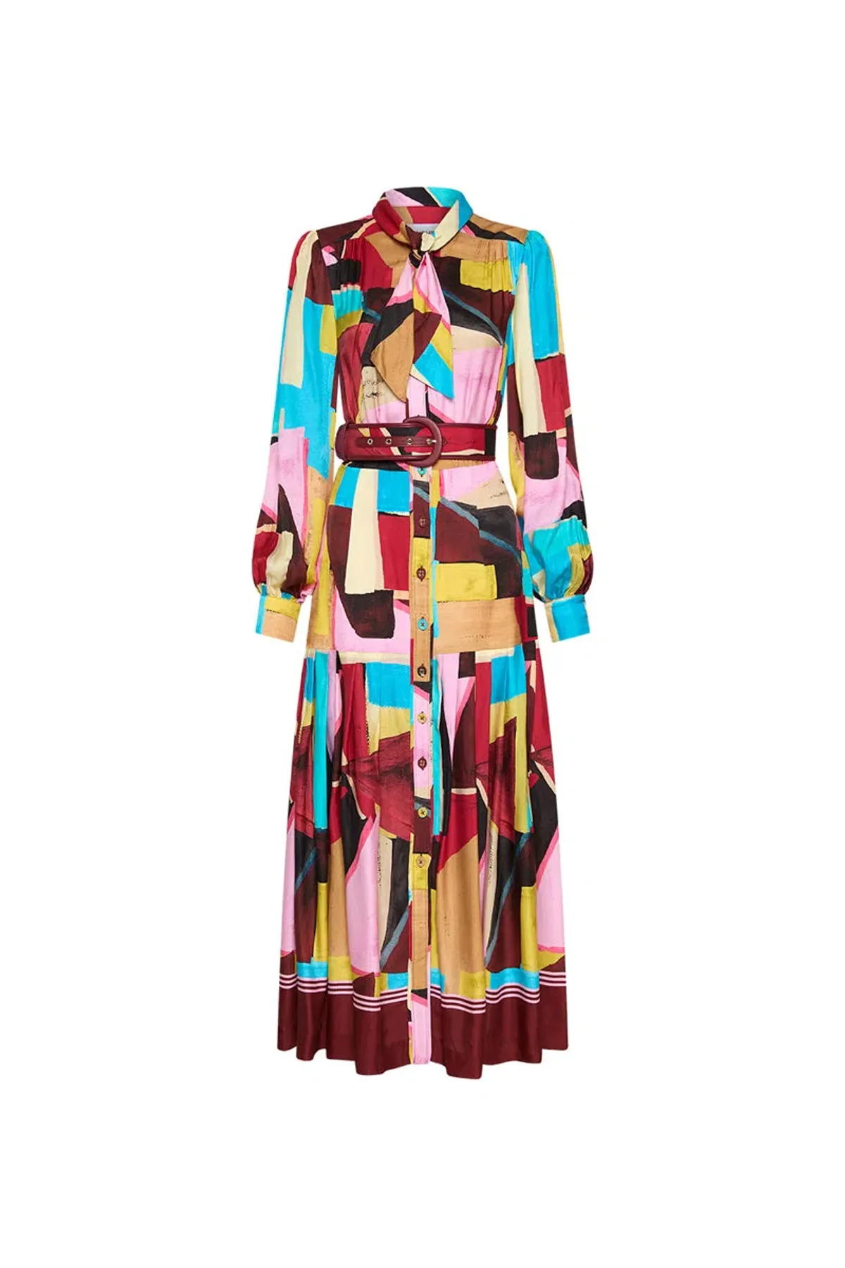 Rebecca Vallance Bastille Button Midi Dress Multi Size 12 - Image 3