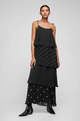 Anine Bing Polka Dot Tiered Dress Black Size 6 for rent on The Volte - image 1