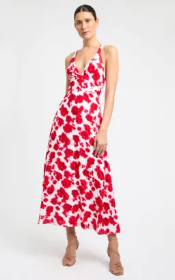 Kookai Bonita Vee Dress Red Floral Size XS / AU 6 for rent on The Volte - image 1
