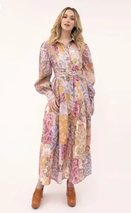 Kachel May Maxi Linen Shirt Dress  for rent on The Volte - image 2
