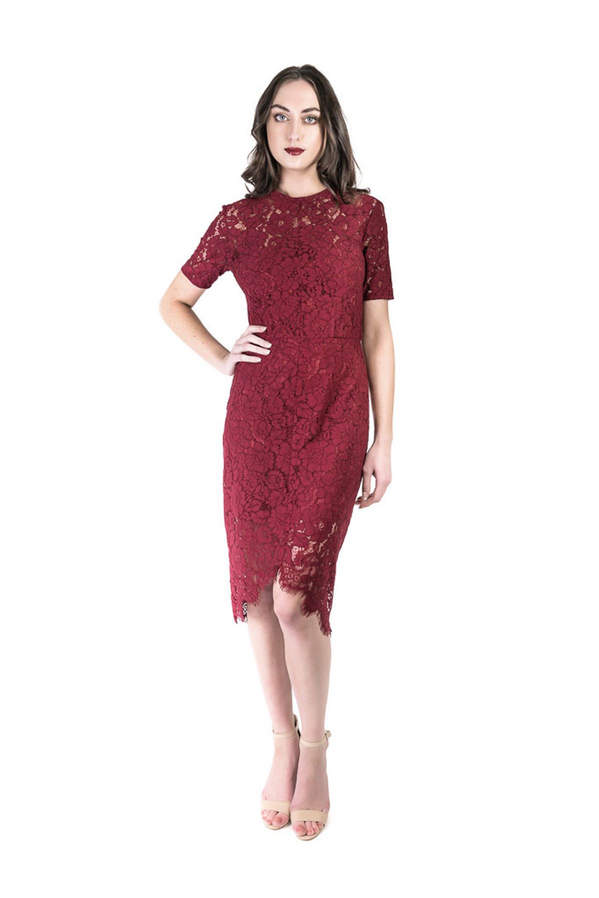 Lover Red Oasis Fitted Dress size 12 - Image 1