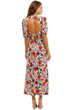 Rixo Steph Crepe Midi Dress Floral Size XS / AU 8 for rent on The Volte - image 3