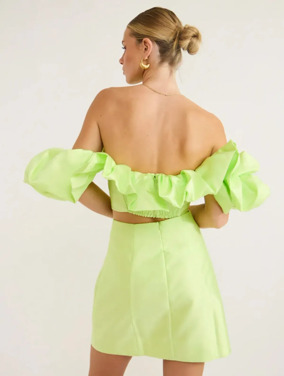 Alemais Suzi Off Shoulder Mini Dress Green Size 6 - Image 4