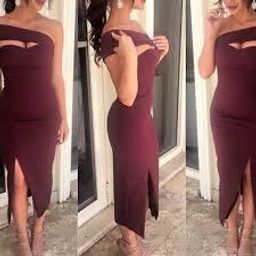 Sheike Valentine Midi Dress in Merlot  for rent on The Volte - image 2