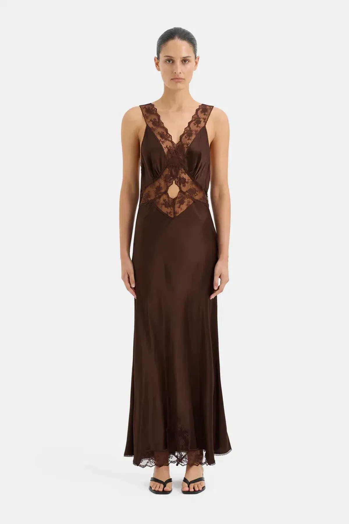 Sir the Label Aries Cut Out Gown Chocolate Brown Size 10/M - Image 1