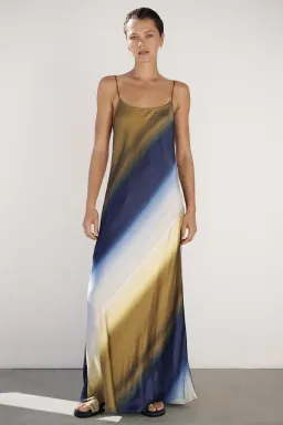 Dissh Denai Ombre Satin Maxi Dress Multi Size 10 for rent on The Volte - image 3
