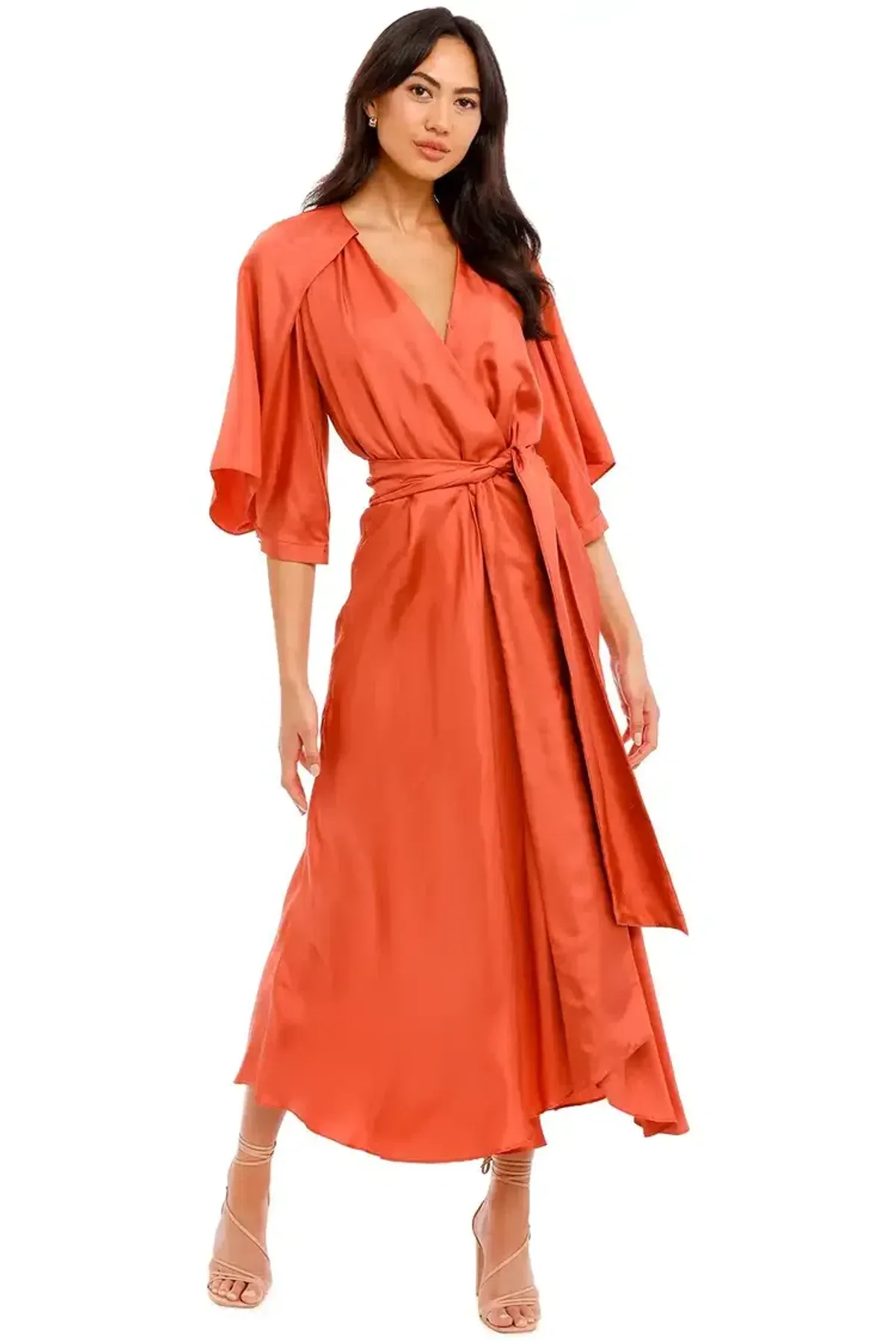 Ginger and Smart Blush Wrap Dress in Sunset Pink Size 10 - Image 1