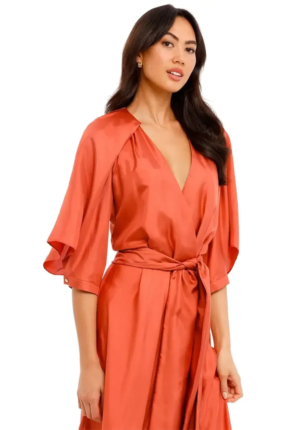 Ginger and Smart Blush Wrap Dress in Sunset Pink Size 10 - Image 4