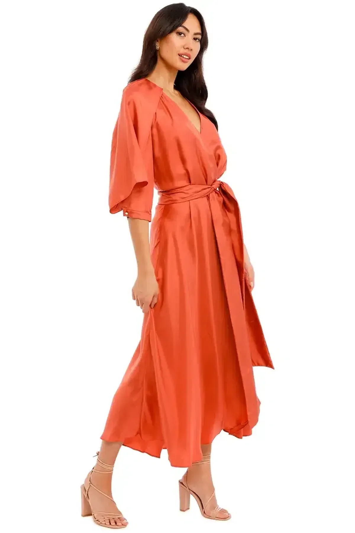 Ginger and Smart Blush Wrap Dress in Sunset Pink Size 10 - Image 2