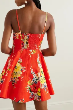 Zimmerman Alight Flare Mini Dress Floral Size 8  for rent on The Volte - image 2
