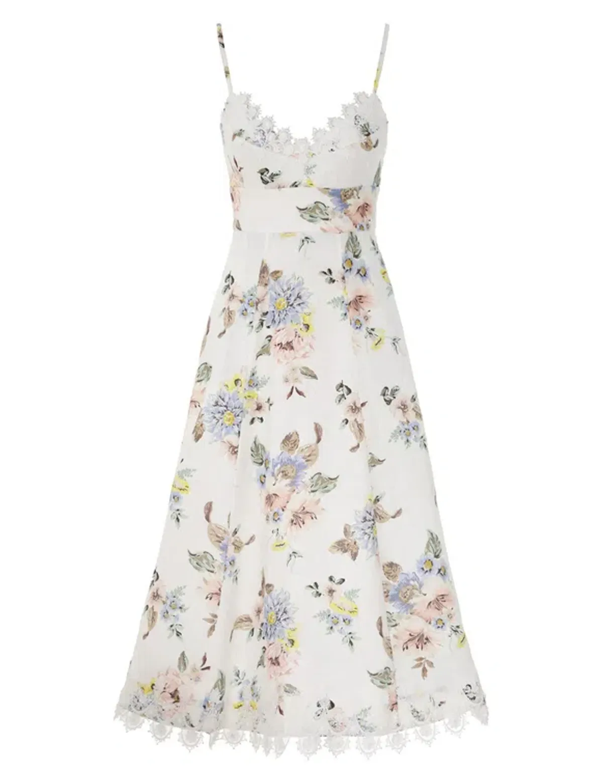 Zimmermann Appliqué Picnic Dress Blue Floral Size 8 - Image 3