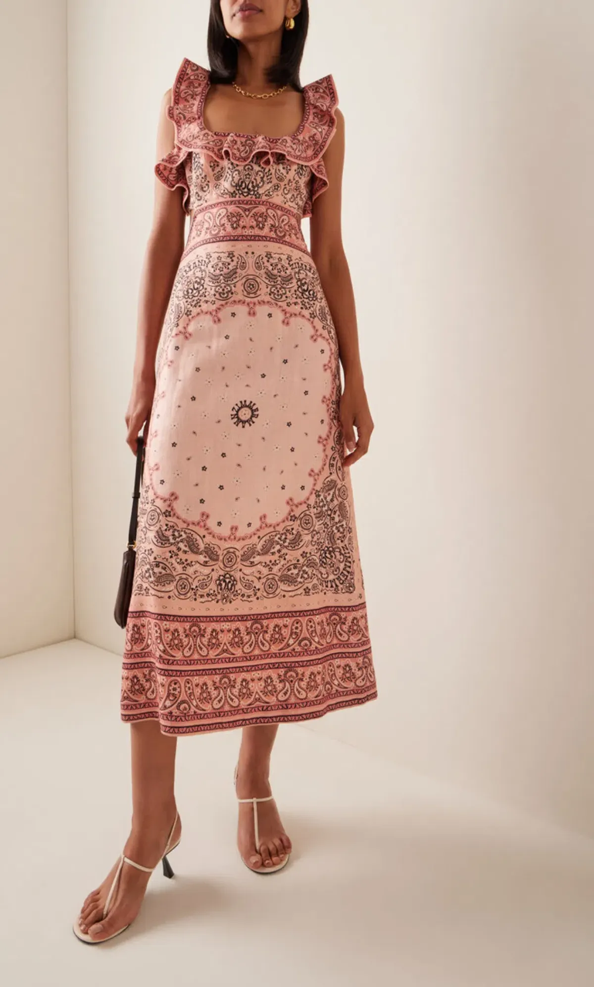 Zimmermann Matchmaker Frilled Midi Pink Bandana Size 2 / AU 12 - Image 2