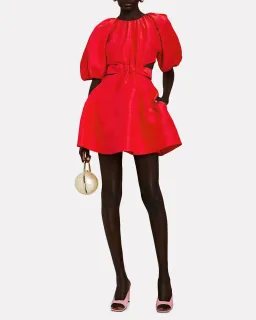 Aje Psychedelia Cutout Mini Dress Red Size 14 for rent on The Volte - image 1
