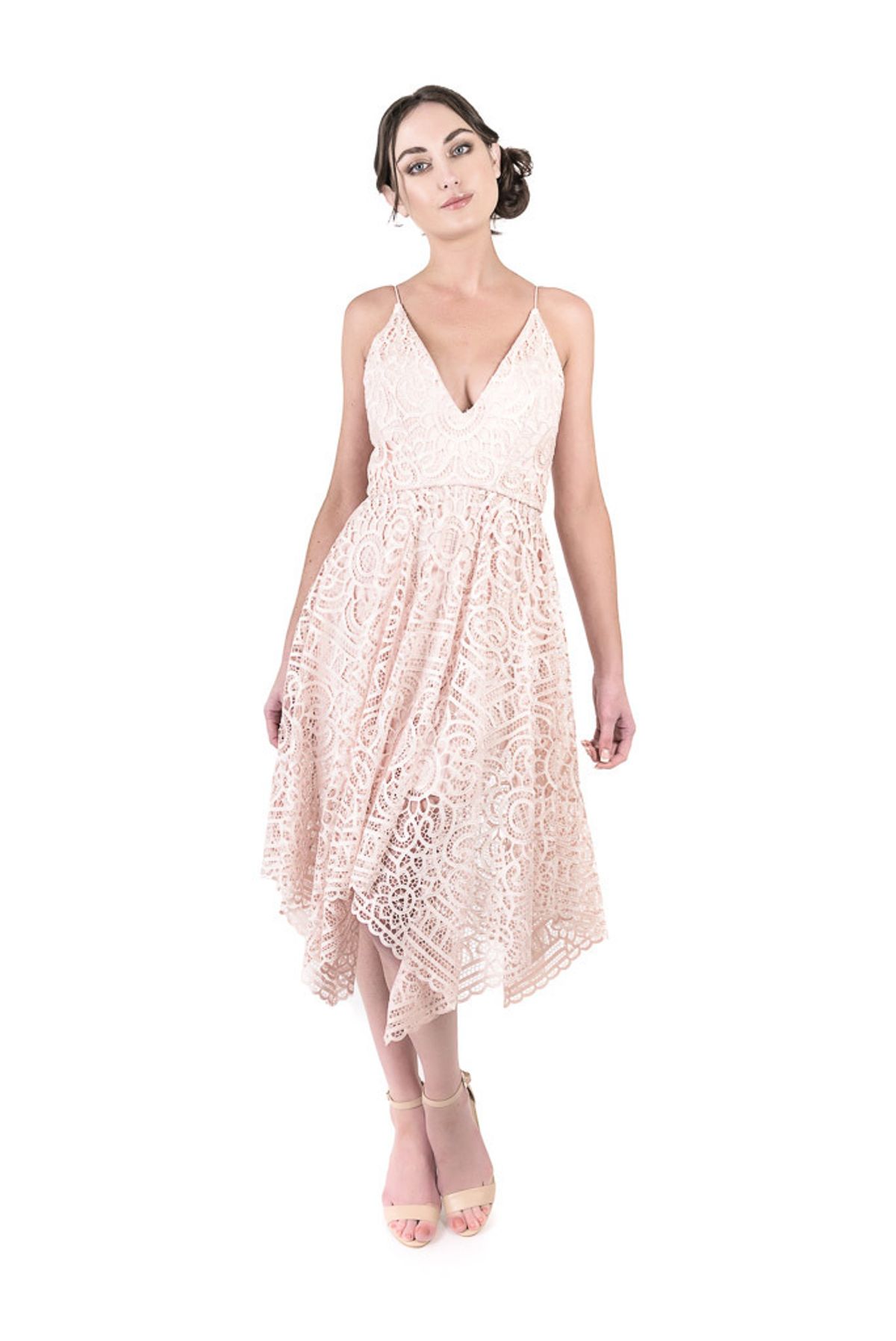 Nicholas Pink Floral Lace Ball Dress size 10 - Image 1