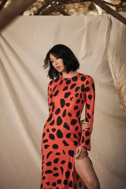 Ralf Studio Monument  Dress Cheeta Rust Size 14 for rent on The Volte - image 2