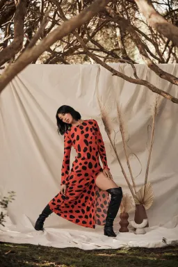 Ralf Studio Monument  Dress Cheeta Rust Size 14 for rent on The Volte - image 1
