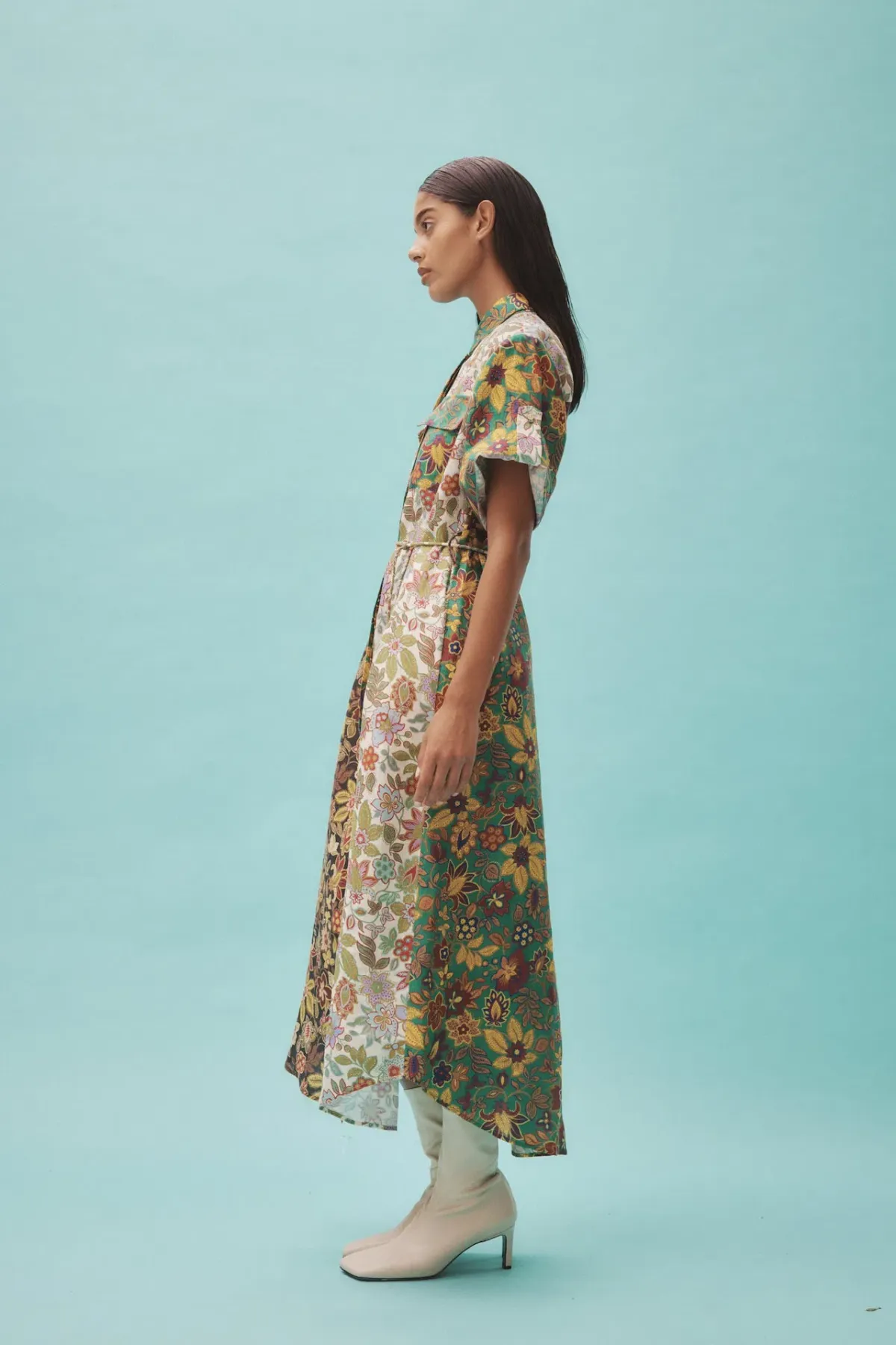 Alemais Isabella Patchwork Shirtdress Floral Size AU 8 - Image 2