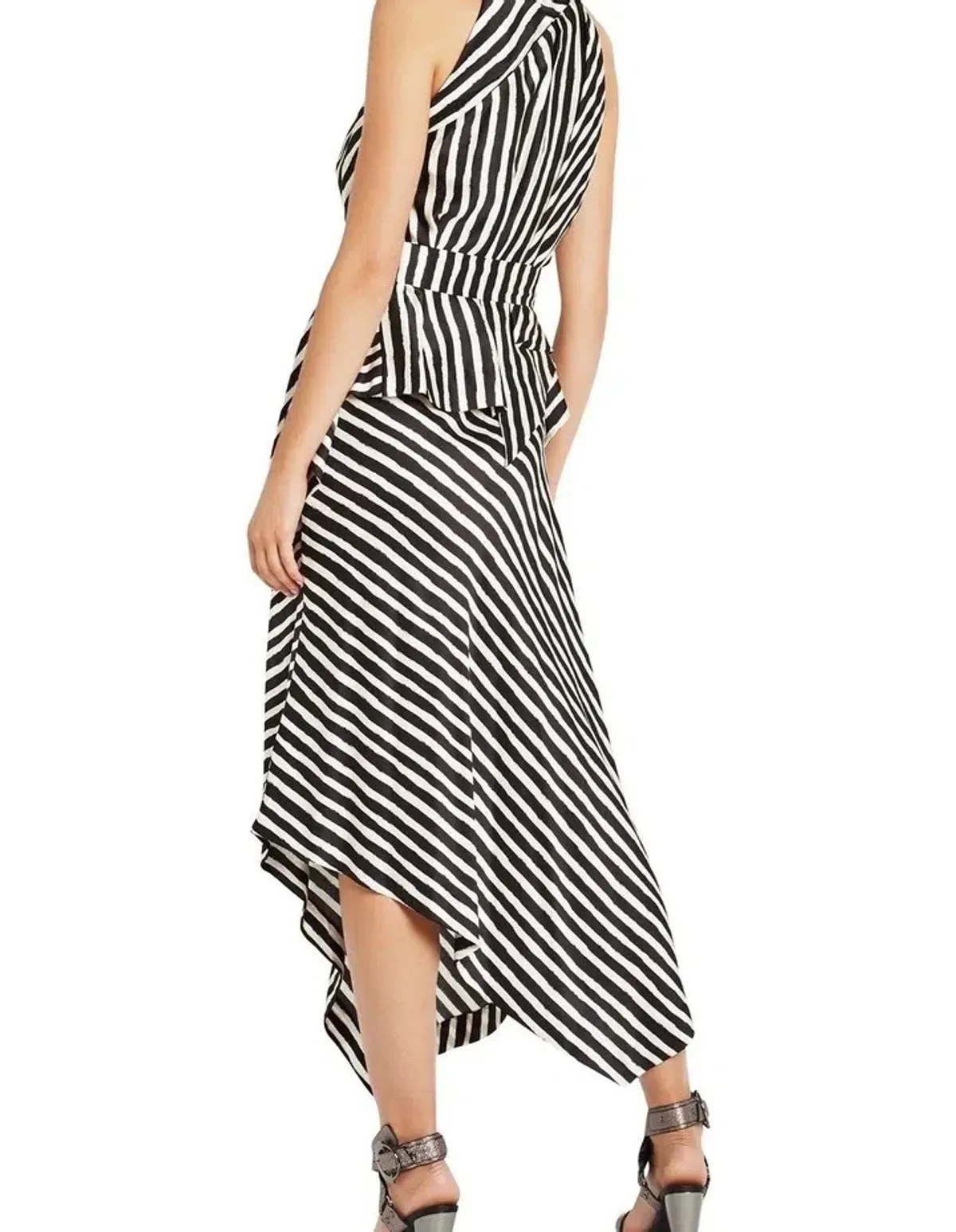 Sass & Bide Palais Stripe Midi Dress Print Size 14 - Image 3