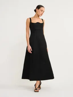 Leo Lin Odette Midi Dress Ebony Size 8 for rent on The Volte - image 1