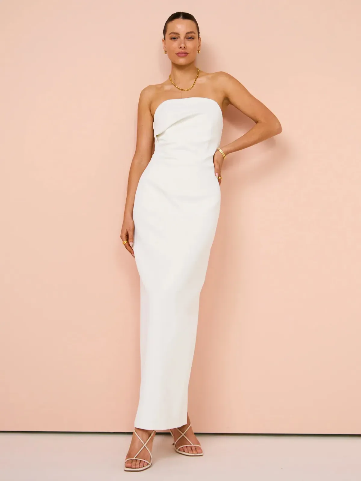 Manning Cartell Fast Forward Strapless Maxi Dress White Size 8 - Image 1