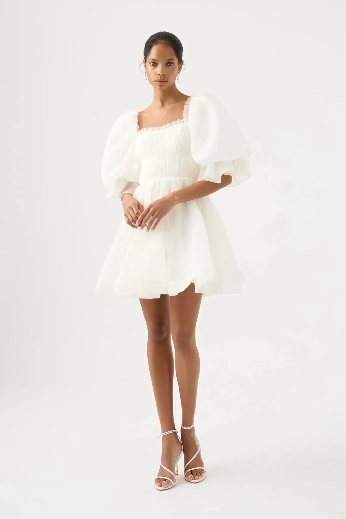 Aje Astrid Tie Back Mini Dress White Ivory Size 12  - Image 1