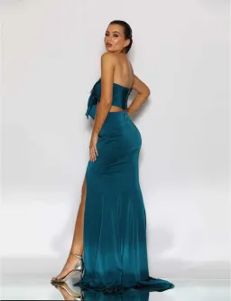 Jadore JX2043 Two Piece Dress Teal Size 4 for rent on The Volte - image 2