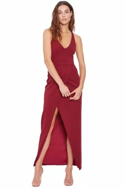 Grace and Hart Gold Rush Neon Gown in Wine Red Size 12 for rent on The Volte - image 1