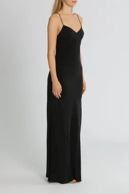 St Agni Bias Cut Silk Dress in Black Size 6 for rent on The Volte - image 3