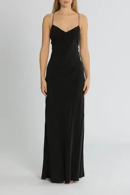 St Agni Bias Cut Silk Dress in Black Size 6 for rent on The Volte - image 2