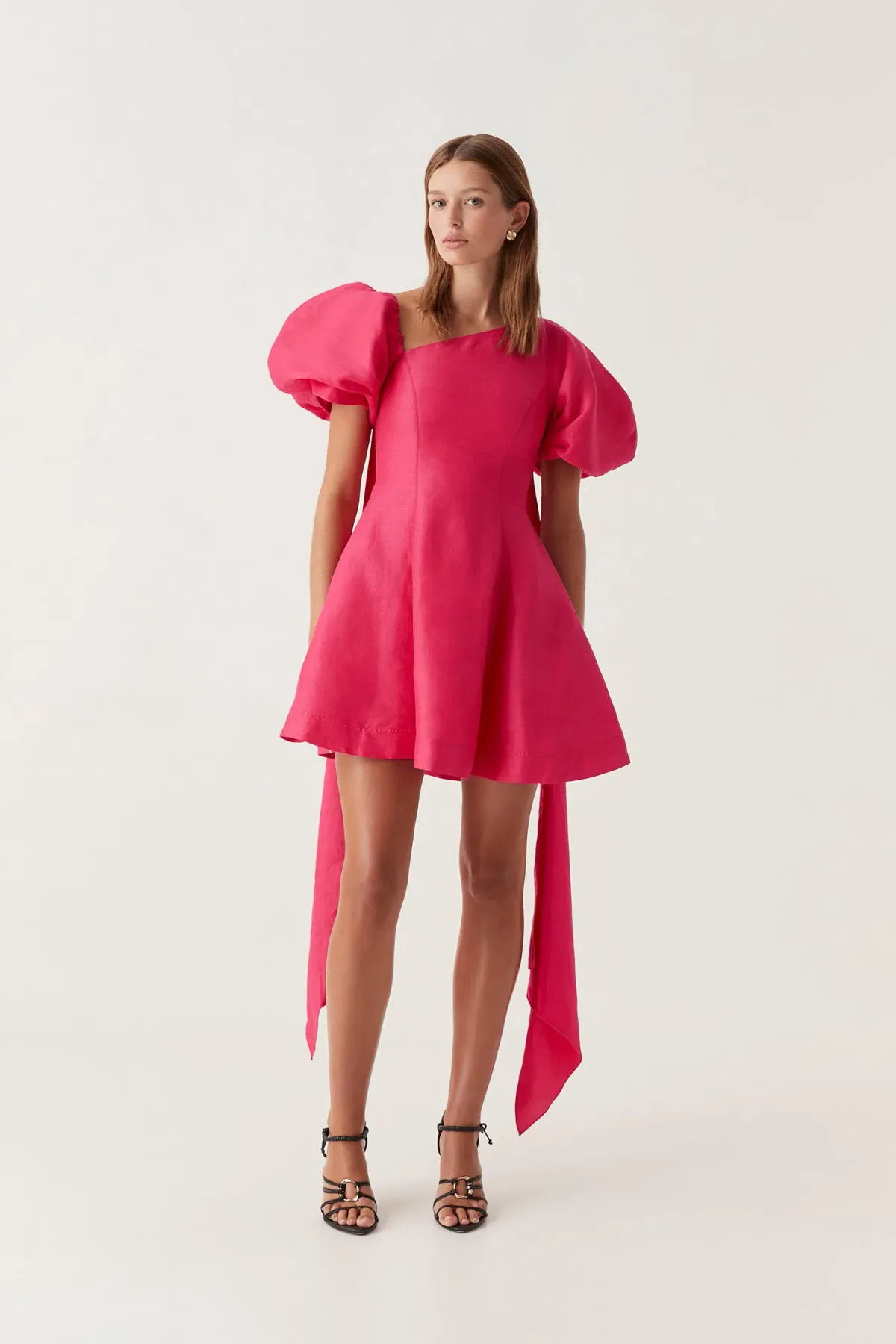 Aje Arista Tulip Sleeve Mini Dress Bougainvillea Red Size 10 - Image 1