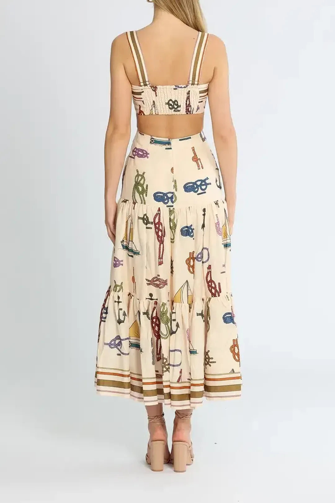 Alemais Ships Ahoy Midi Sundress Print Size 12 for rent on The Volte - main image