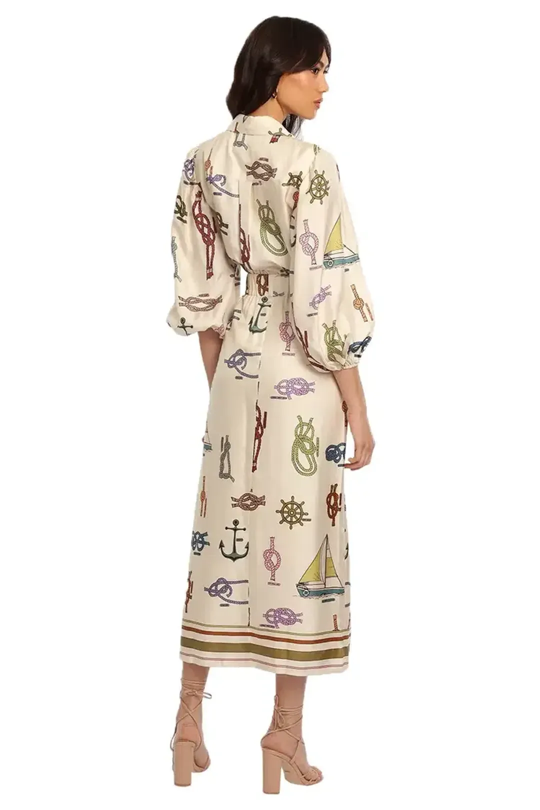 Alemais Ships Ahoy Midi Dress Print Size 6 for rent on The Volte - main image