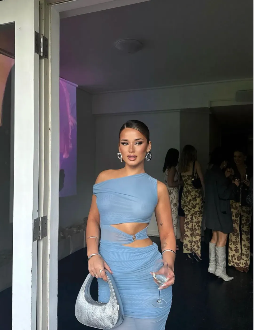 Bec & Bridge Whorl Asym Mesh Maxi in Merdian Blue Size AU 8 for rent on The Volte - main image