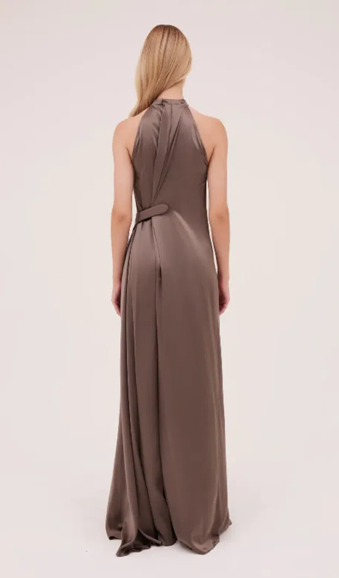 Bianca Spender Isabella Gown Bronze Silk Size AU 4 for rent on The Volte - main image