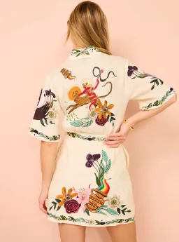 Alemais Meagan Mini Shirt Dress Multi Size AU 10 for rent on The Volte - image 4