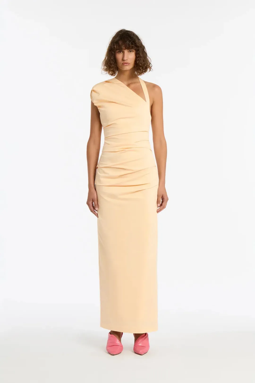 Sir the Label Giacomo Gathered One Shoulder Gown Dress in Yellow Butter Size 0 / AU 6 for rent on The Volte - main image