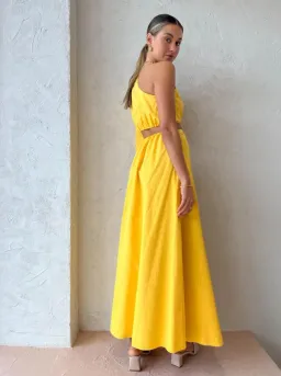 Camilla & Marc Wally One Shoulder Cut Out Maxi Dress in Yellow Size 10 for rent on The Volte - image 7