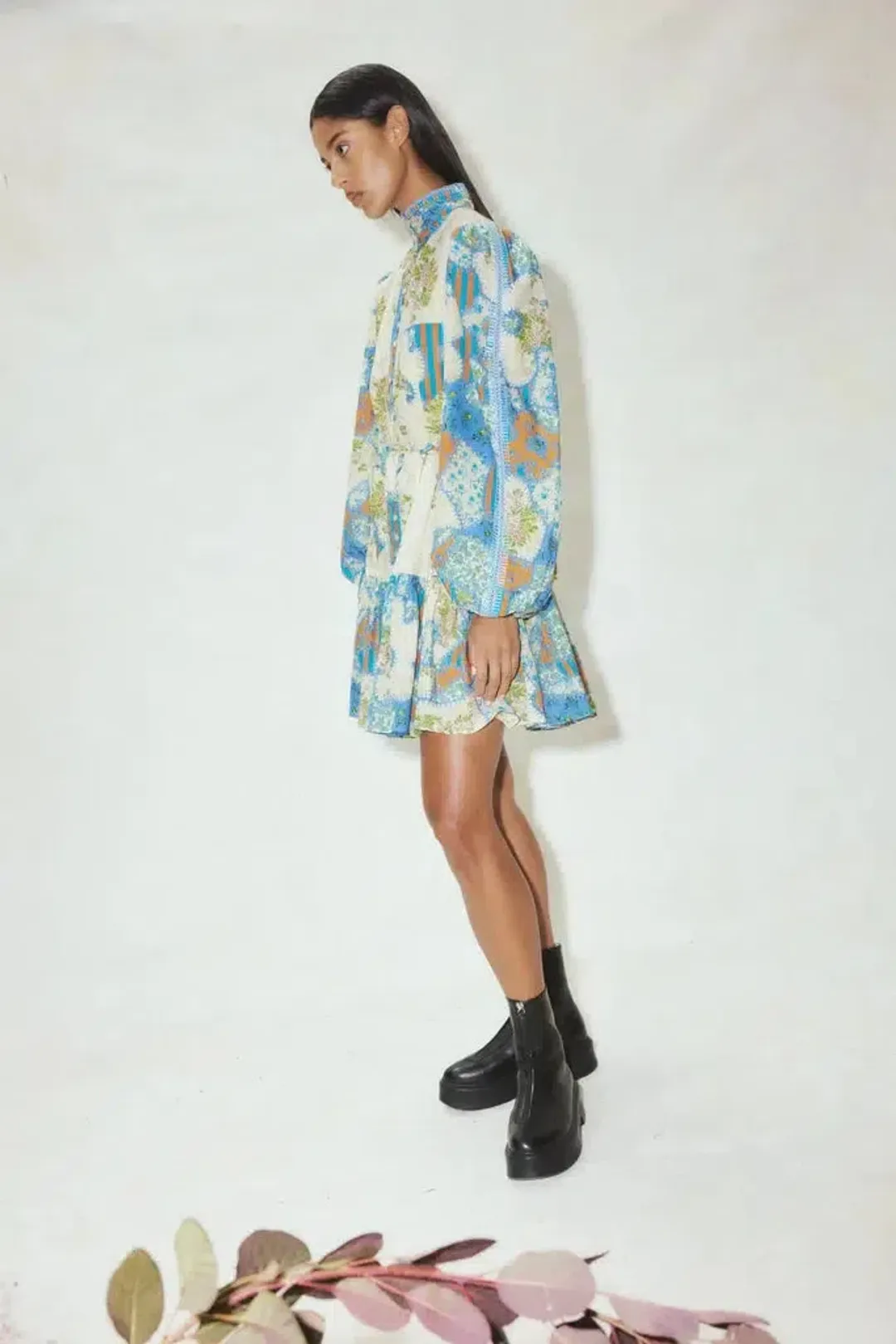 ALEMAIS Skye Patchwork Mini Dress size 8 for rent on The Volte - main image