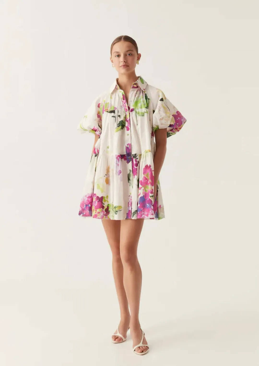 Aje Pablo Smock Mini Dress Floral Size 8 for rent on The Volte - main image